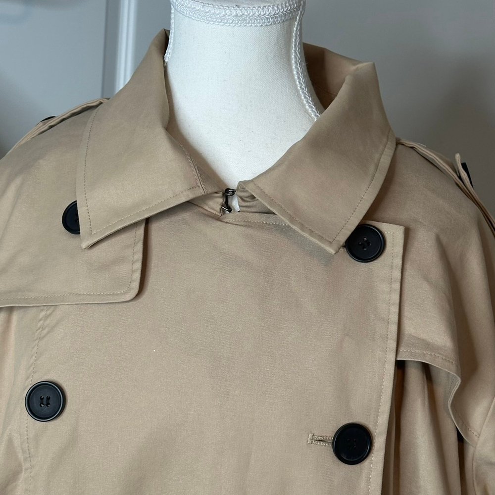Universal Standard Derjon Doible Breasted Trench Coat Beige - Picture 7 of 7